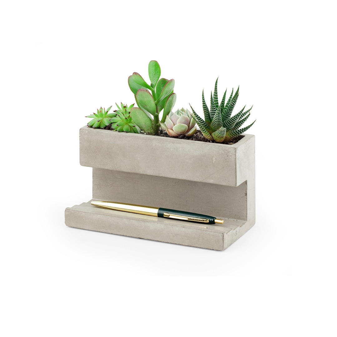 Concrete Desktop Planter "L"