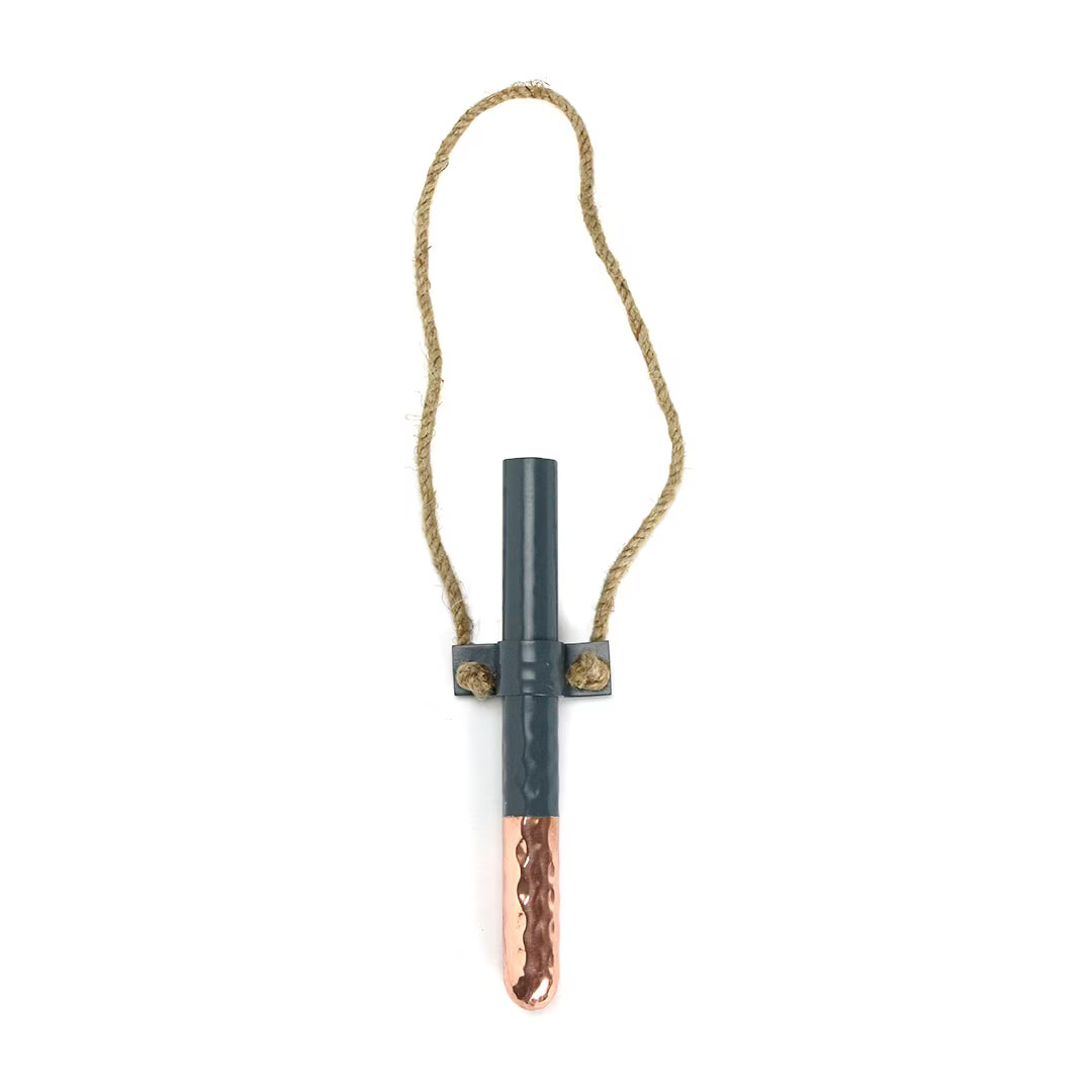 Copper Test Tube Vase "Iron blue"