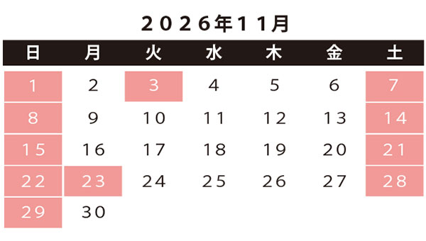 カレンダー11月