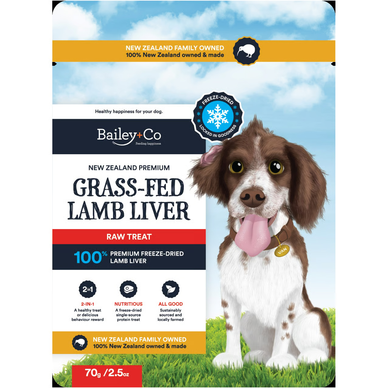 Bailey+Co ベイリーコー フリーズドライ 牧草飼育ラムレバー　犬用