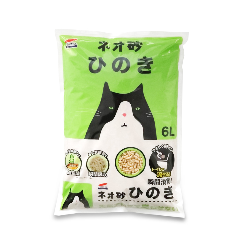 コーチョー　ネオ砂　猫砂　ひのき　1ケース（6L×8袋）