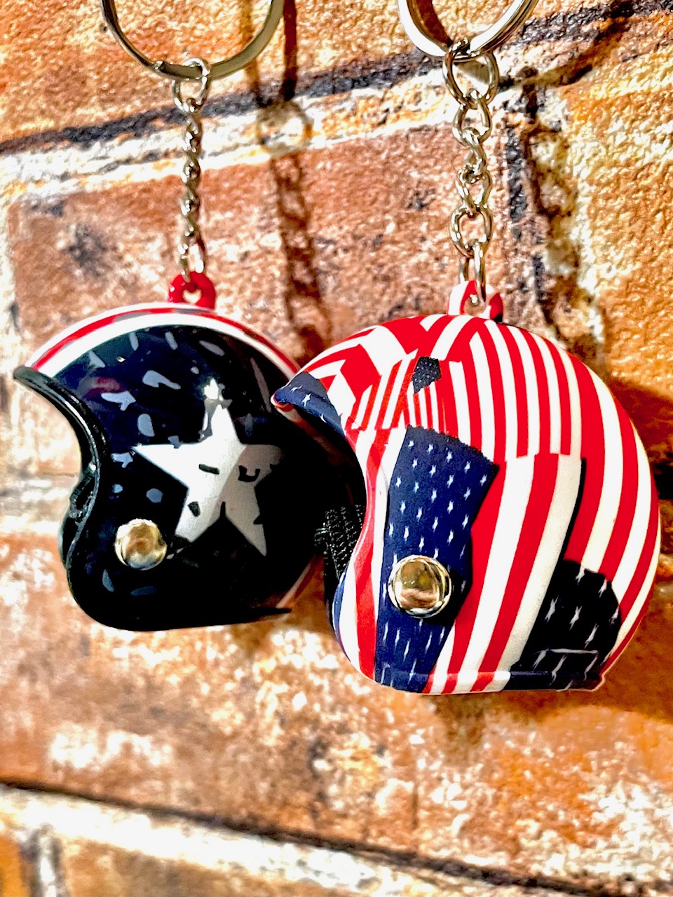 アメリカンフラッグヘルメットキーホルダー(2058)