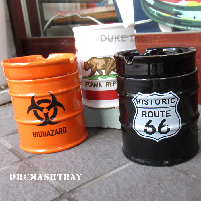 灰皿 ドラム型 陶器製 ミリタリー 卓上灰皿 Ashtray 蓋付き 洗える アメリカン雑貨