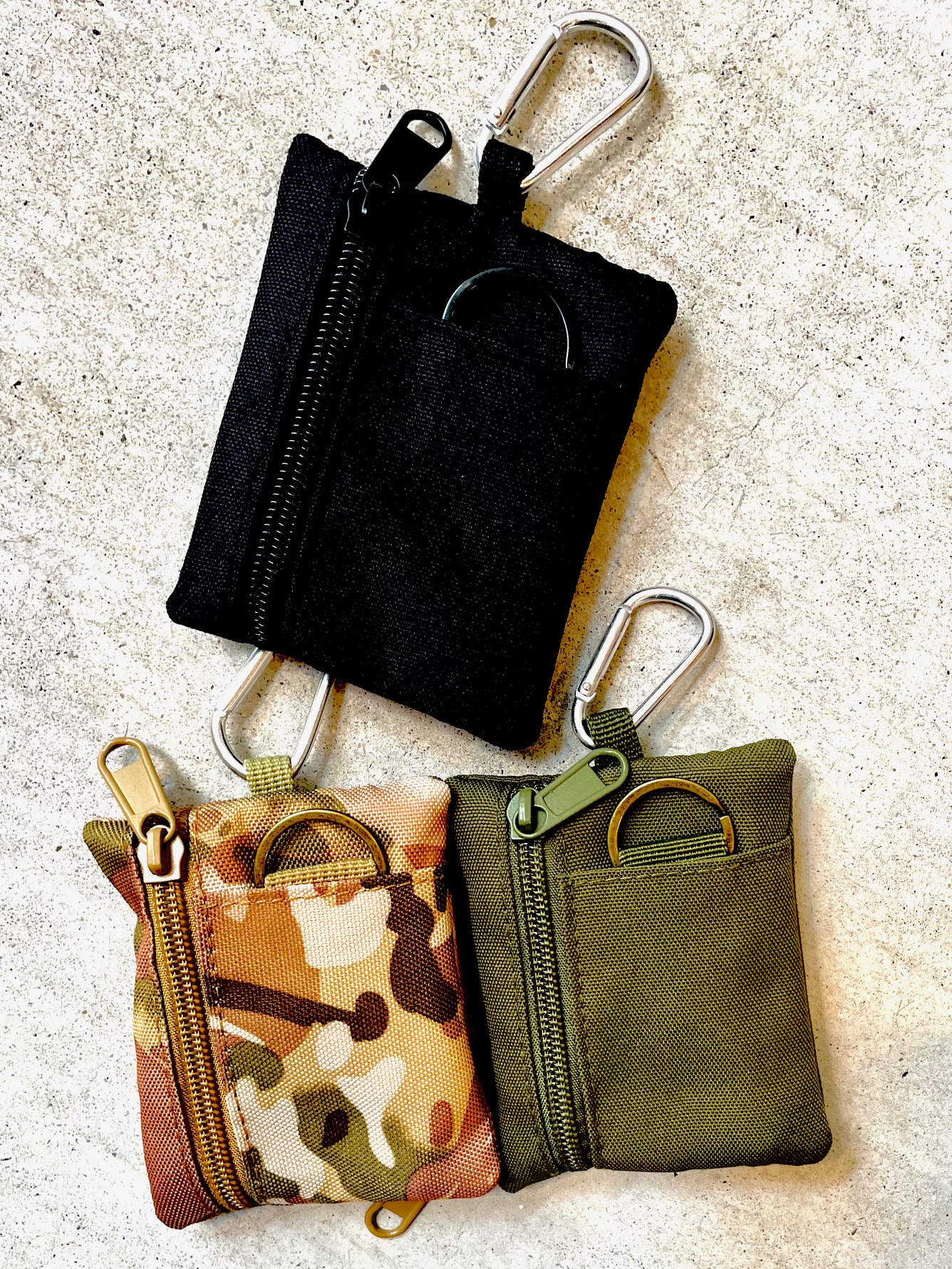 ミリタリー コインケース  カラビナ付き パスケース 定期入れ