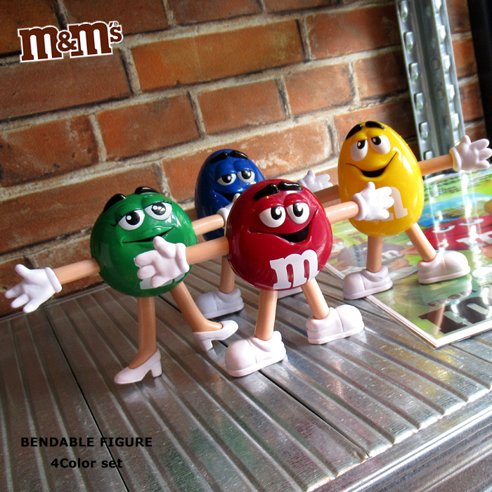 【フィギュア】 M&M's ベンダブルフィギュア 4色セット インテリア 置物 アメリカン キャラクター