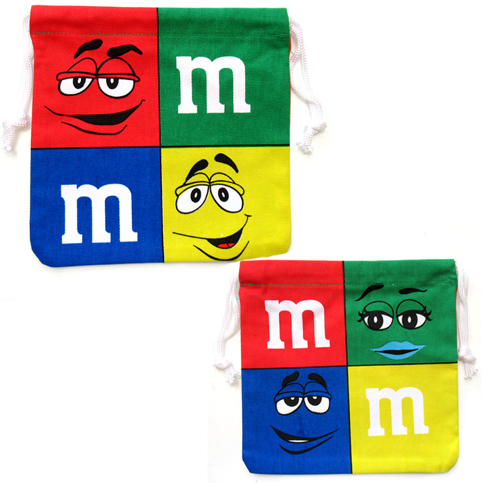巾着袋 M&M's エムアンドエムズ 巾着小サイズ 給食袋 コップ袋 ポーチ 小物入れ アメリカン雑貨