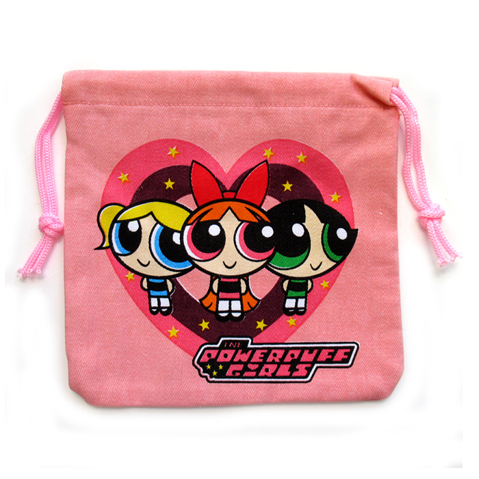 巾着袋 パワーパフガールズ PPG 巾着小サイズ 給食袋 コップ袋 ポーチ 小物入れ アメリカン雑貨
