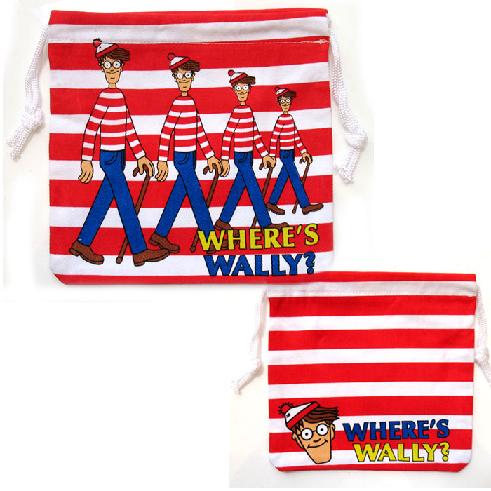 巾着袋 ウォーリー 巾着小サイズ 給食袋 コップ袋 ポーチ 小物入れ アメリカン雑貨