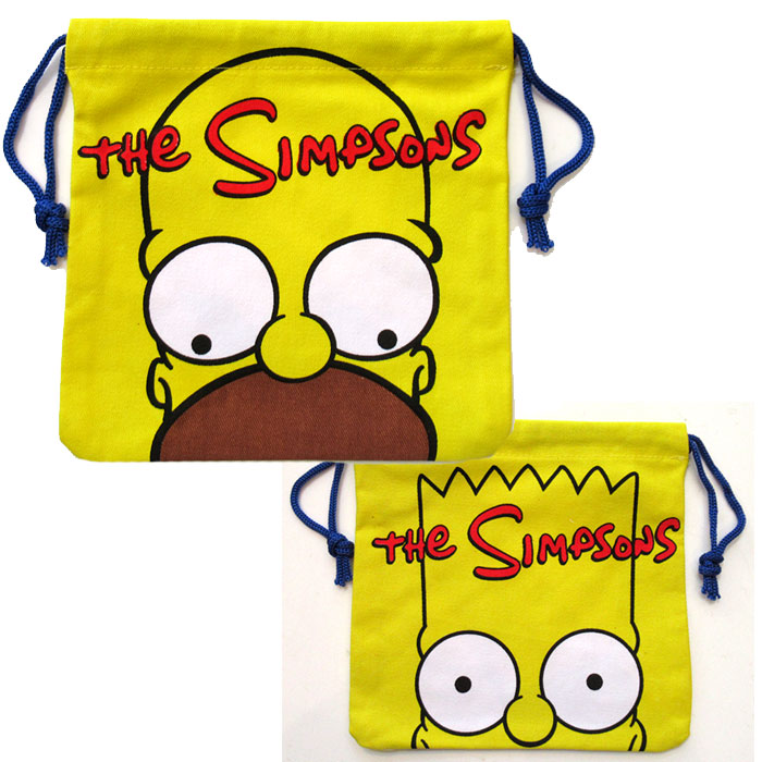 巾着袋 シンプソンズ 巾着小サイズ 給食袋 コップ袋 ポーチ 小物入れ アメリカン雑貨