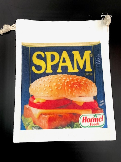 SPAM巾着袋 　コップ入れ巾着 旅行 入学 卒業 卒園 アメリカン雑貨