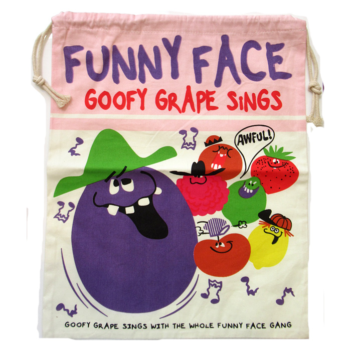 巾着袋 ファニーフェイス  Funny Face 巾着袋大サイズ 運動靴入れ 体操服入れ 着替え 旅行 入学 卒業 卒園 アメリカン雑貨