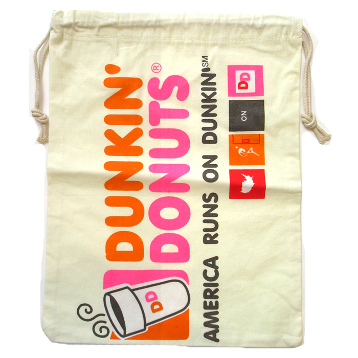 巾着袋 Dunkin' Donuts ダンキンドーナツ 巾着袋大サイズ 運動靴入れ 体操服入れ 着替え 旅行 入学 卒業 卒園 アメリカン雑貨