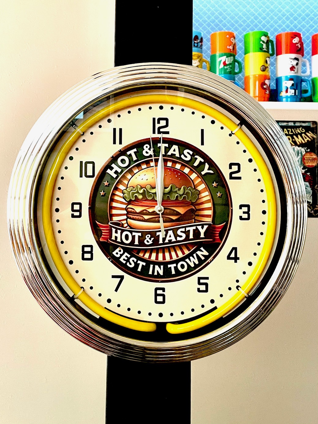 ハンバーガーネオン時計