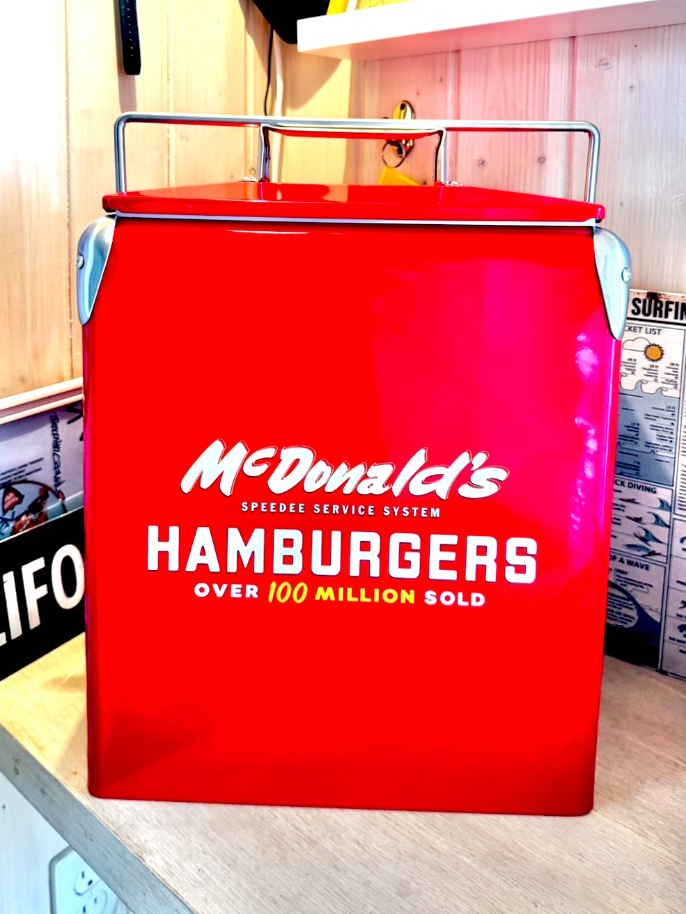 レトロ・マクドナルド レッドメタル・クーラー　LA直輸入