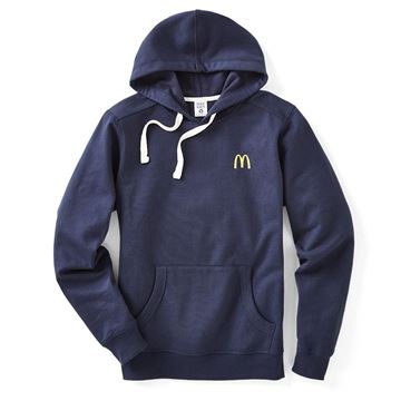マクドナルド　ロゴ リサイクル ネイビー  アーチ パーカー L