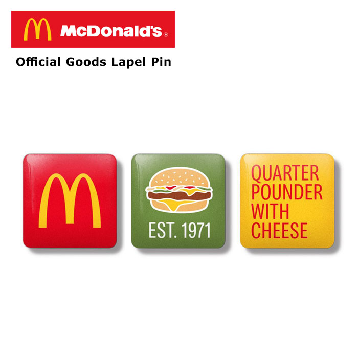 ラペルピン クウォーターパウンダー 3個セット マクドナルド オフィシャルグッズ ピンバッジ ピン McDonald's アメリカン雑貨