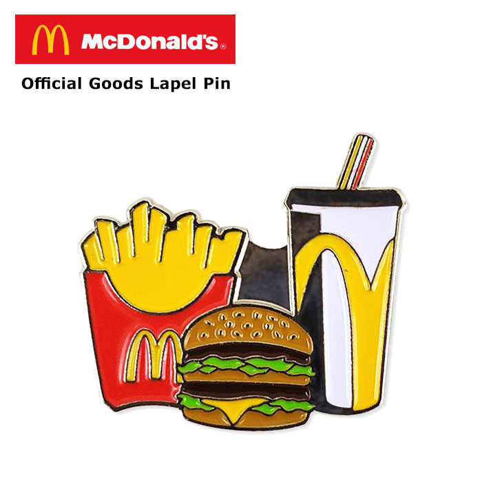 ラペルピン バーガーセット マクドナルド オフィシャルグッズ ピンバッジ ピン McDonald's アメリカン雑貨
