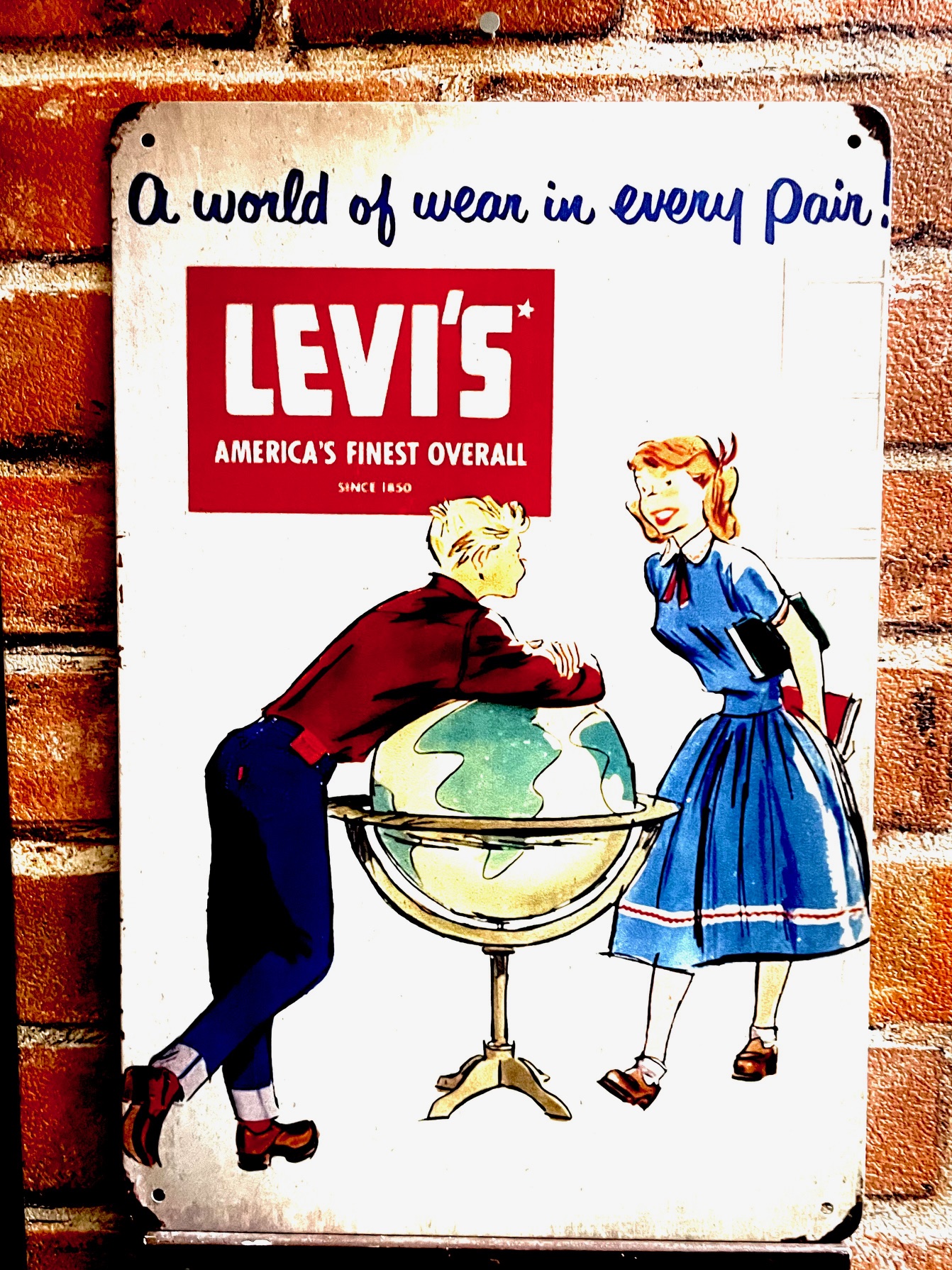 リーバイス 白ティンサイン 看板 インテリア ディスプレイ アメリカン雑貨