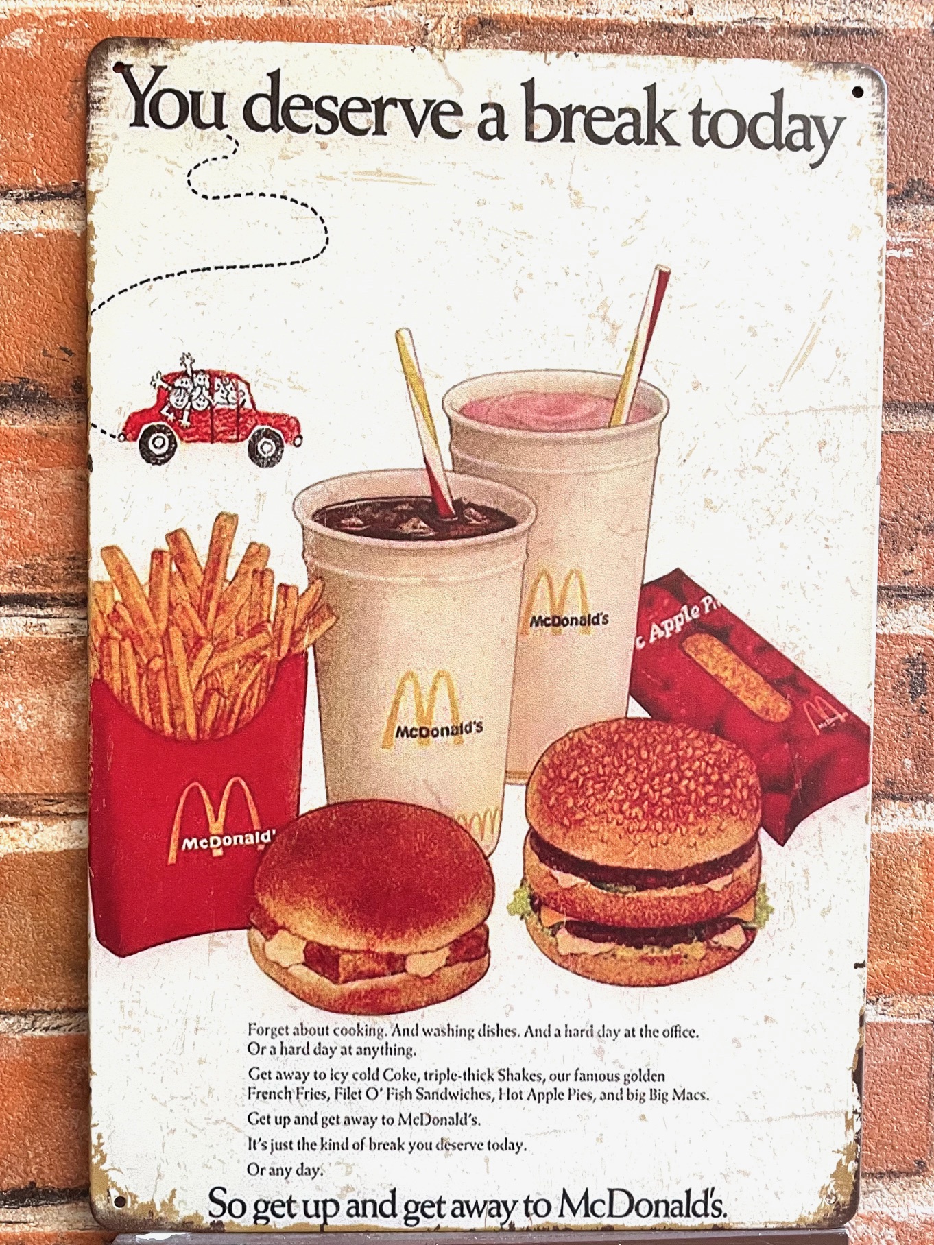 マクドナルド ドリンク バーガー ティンサイン看板 アメリカン ブリキ看板 ガレージ インテリア