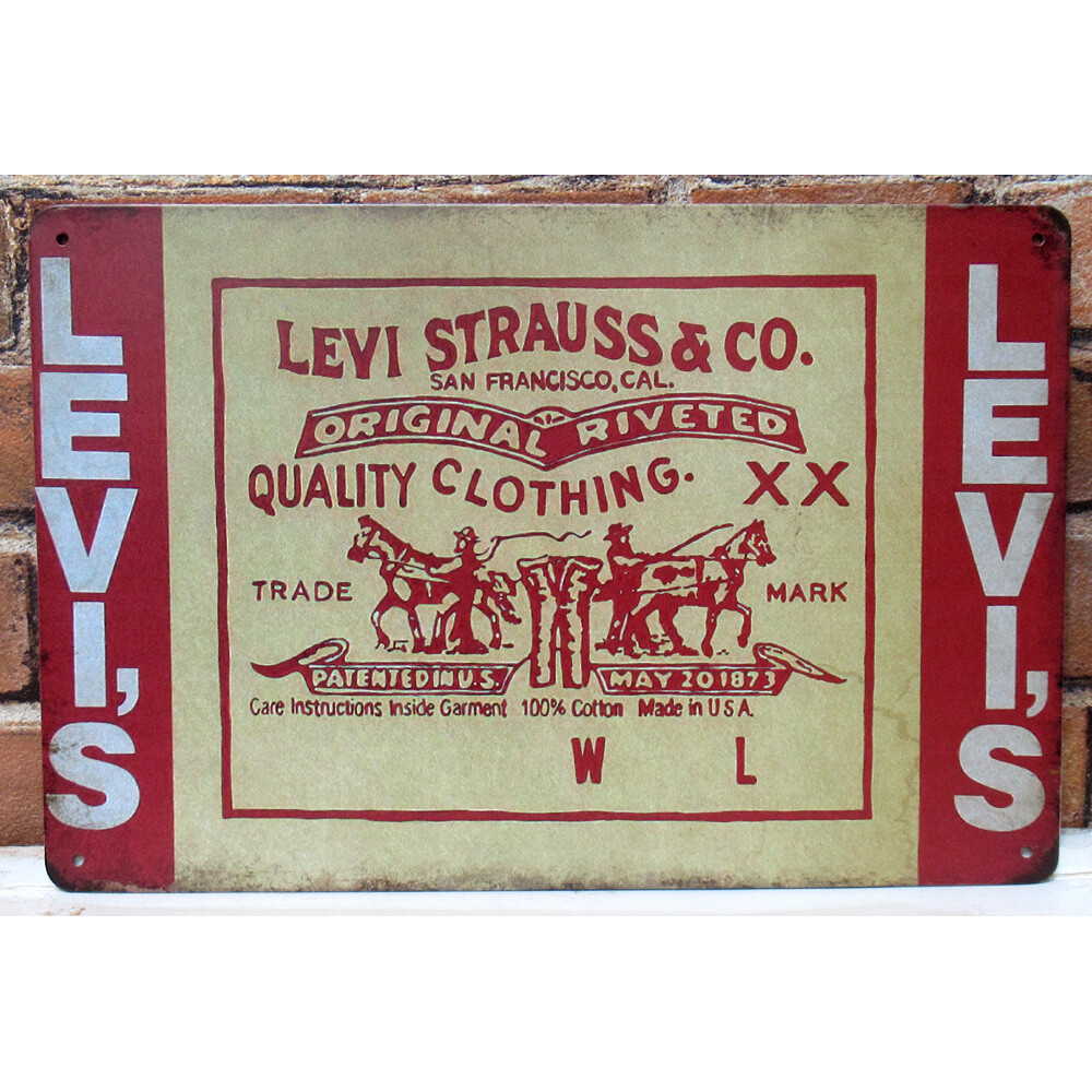 リーバイス ヨコ ティンサイン  看板 ブリキ看板 インテリア ディスプレイ レトロ  アメリカン雑貨