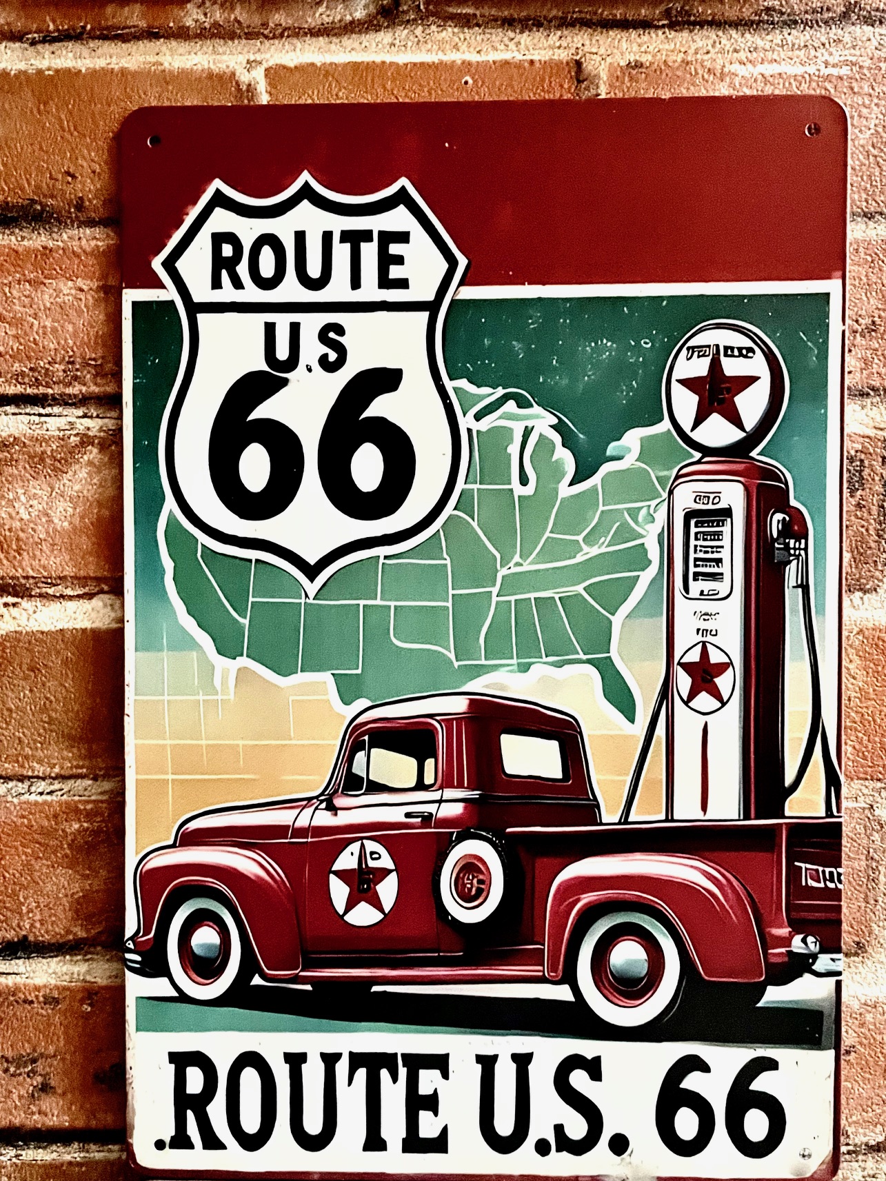 ROUTE US ６６ティンサイン 看板 インテリア ディスプレイ レトロ  映画 アメリカン雑貨