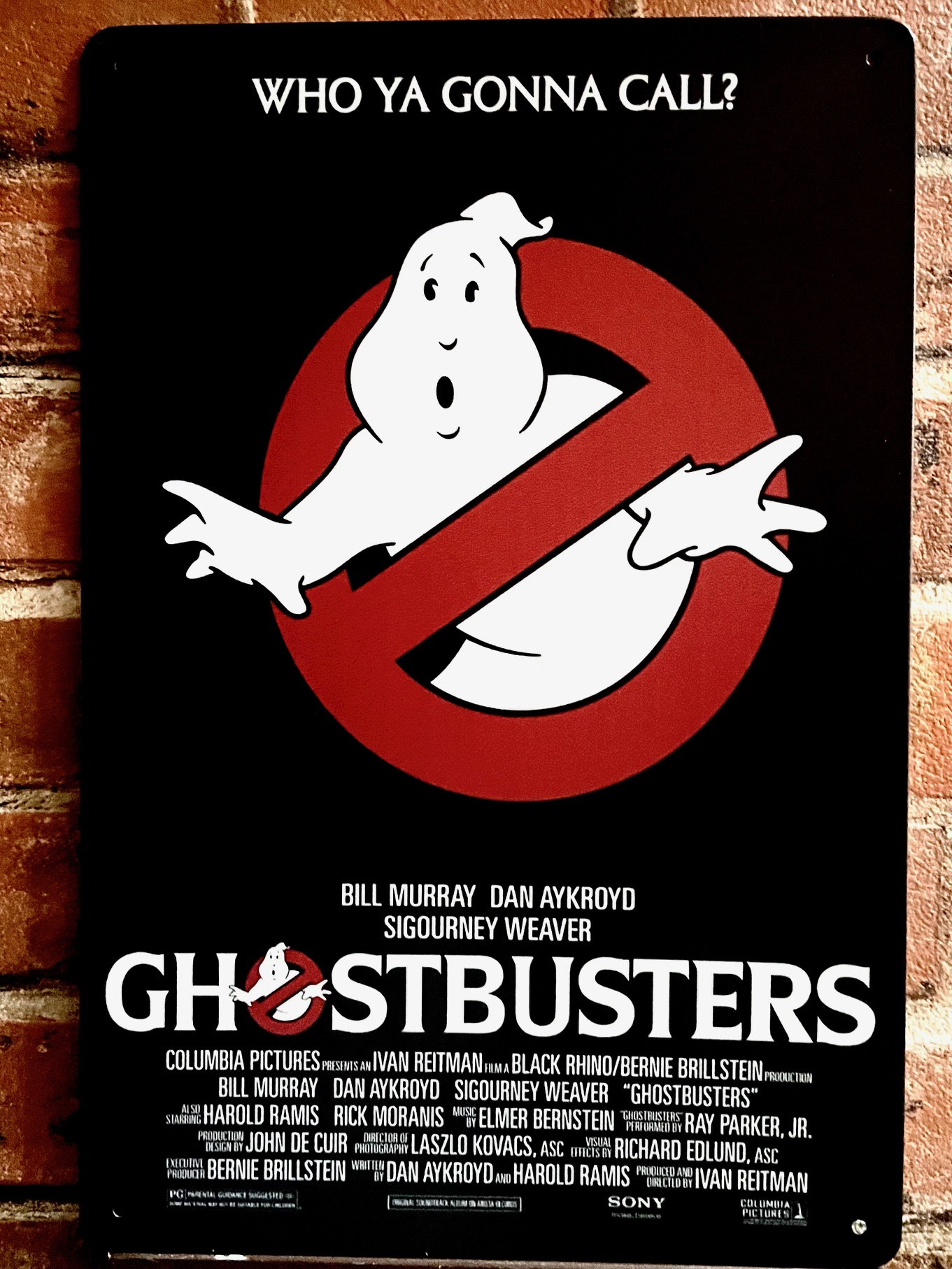 GHOSTBUSTERS 黒ティンサイン 看板 インテリア ディスプレイ レトロ  映画 アメリカン雑貨