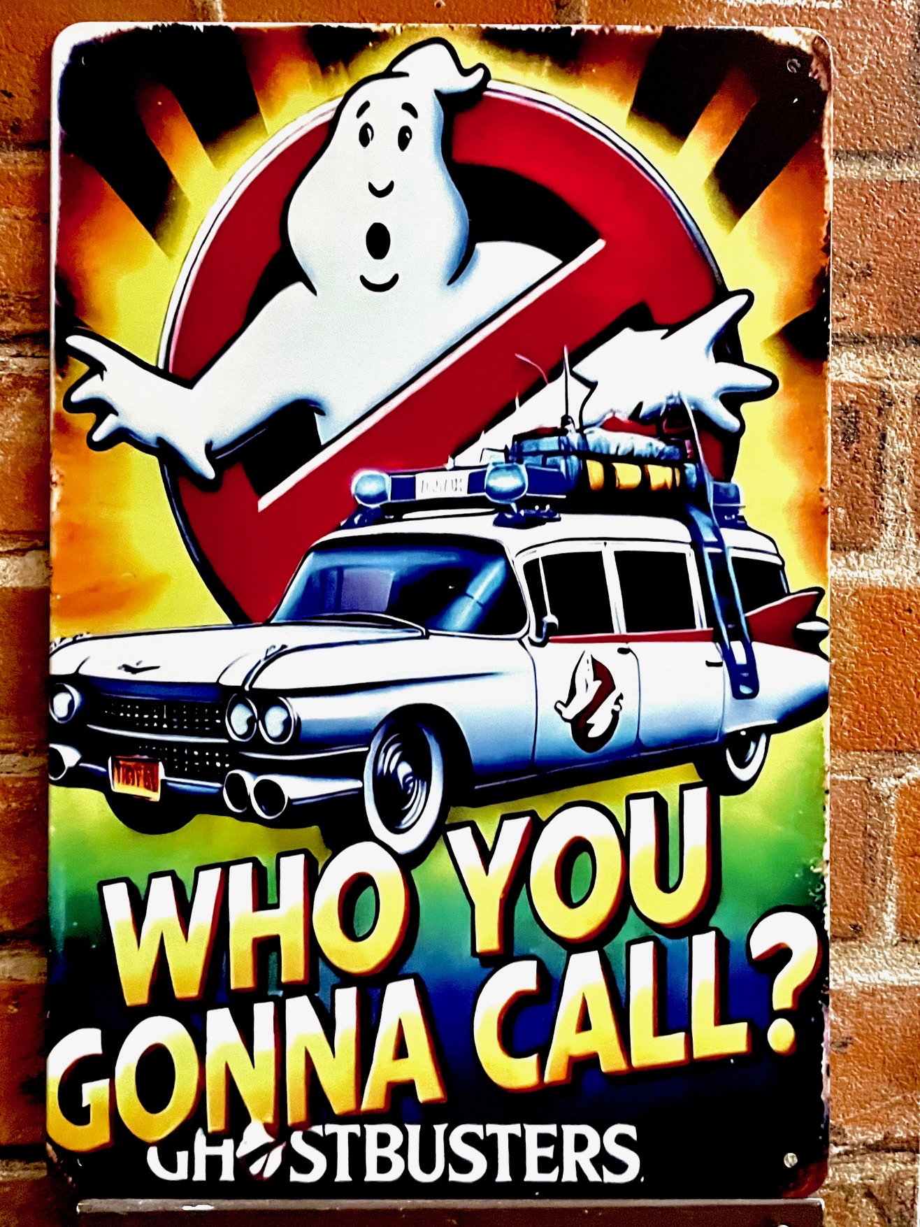 GHOSTBUSTERS  WHO YOUティンサイン 看板 インテリア ディスプレイ レトロ  映画 アメリカン雑貨