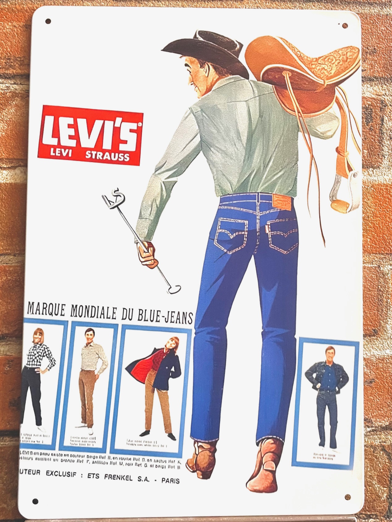 Levi'sティンサイン  看板 ブリキ看板 インテリア ディスプレイ レトロ  アメリカン雑貨
