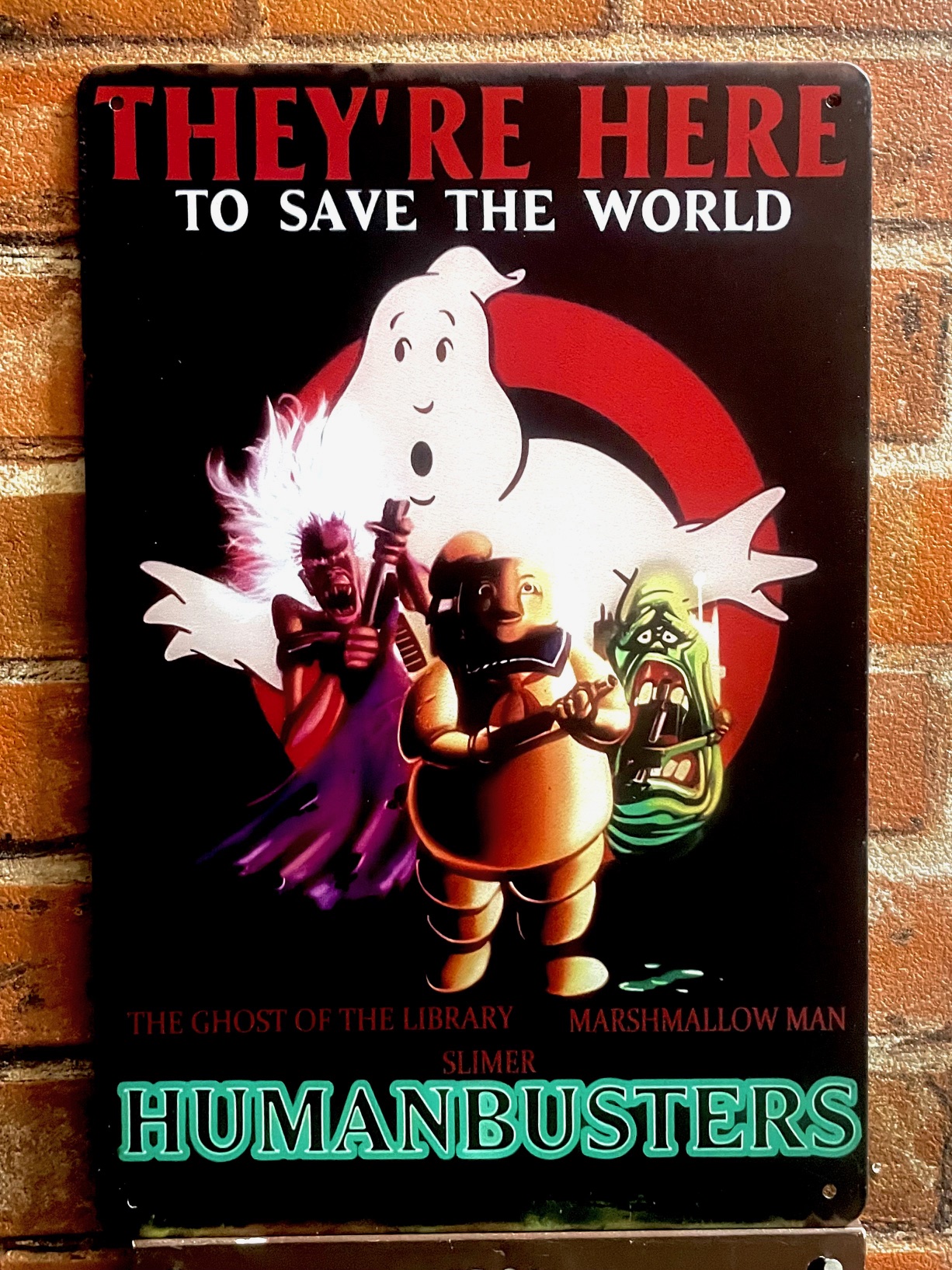 THEY'RE HEREティンサイン  看板 ブリキ看板 インテリア ディスプレイ レトロ  アメリカン雑貨