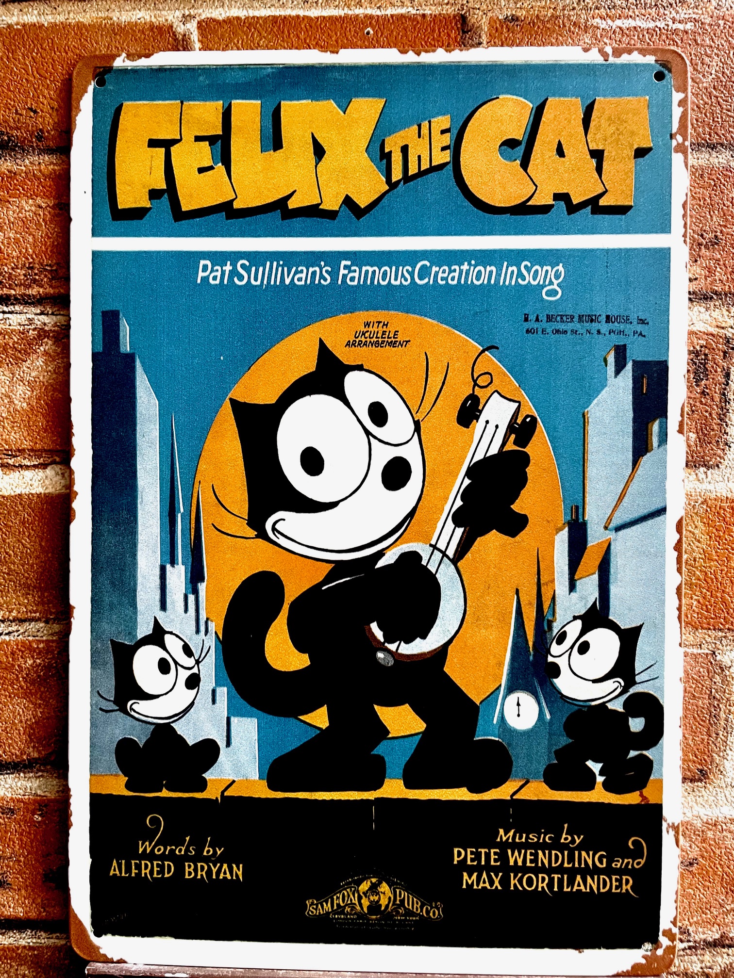 FELIXギターティンサイン 看板 インテリア ディスプレイ レトロ  映画 アメリカン雑貨