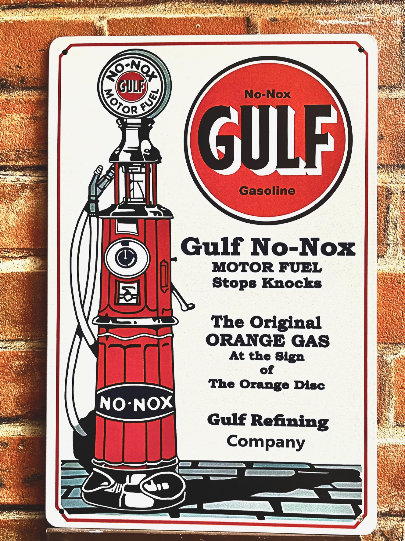 GULF No-Noxティンサイン 看板 インテリア ディスプレイ レトロ  映画 アメリカン雑貨