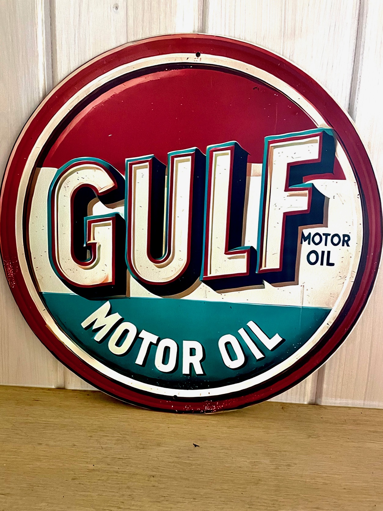 GULFサークルティンサイン　 看板 インテリア ディスプレイ レトロ  映画 アメリカン雑貨