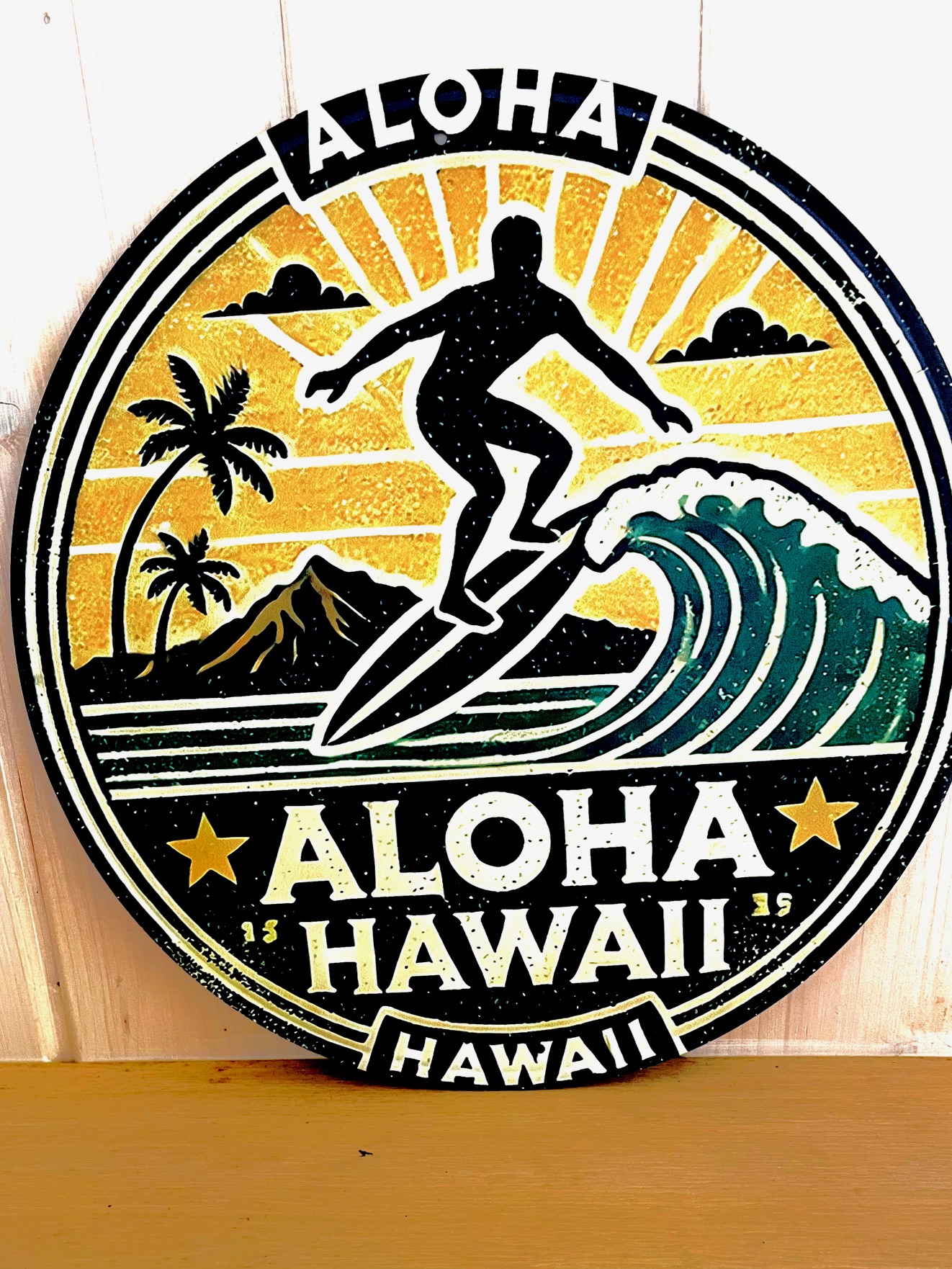 ALOHAサークルティンサイン　 看板 インテリア ディスプレイ レトロ  映画 アメリカン雑貨