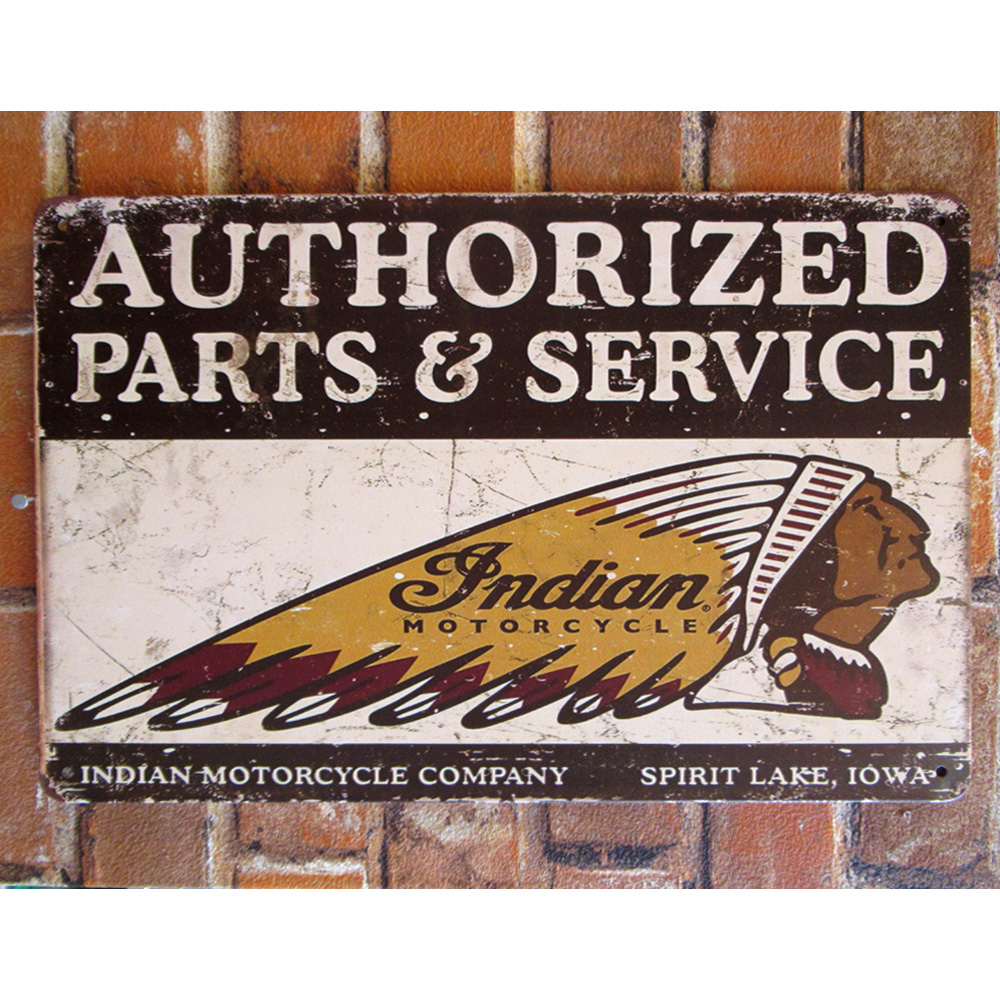 Indian MOTORCYCLE ティンサイン 看板 ブリキ看板 バイク カンパニー インテリア ディスプレイ レトロ  アメリカン雑貨
