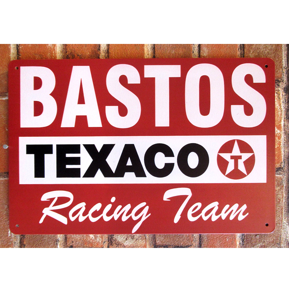 BASTOS TEXACO ティンサイン 看板 ブリキ看板 オイルカンパニー インテリア ディスプレイ レトロ  アメリカン雑貨