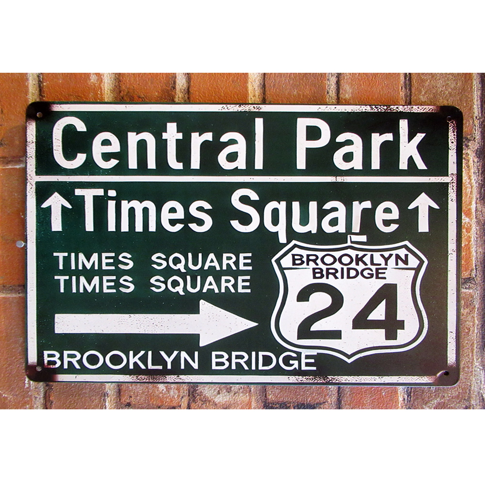 CentralPark ティンサイン 看板 ブリキ看板 標識 道案内 インテリア ディスプレイ レトロ  アメリカン雑貨