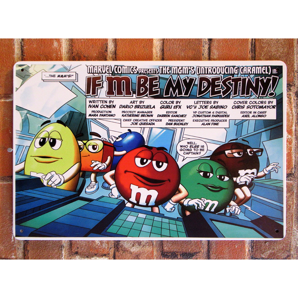 M&M's ティンサイン ヨコ 看板 ブリキ看板 インテリア ディスプレイ レトロ  アメリカン雑貨