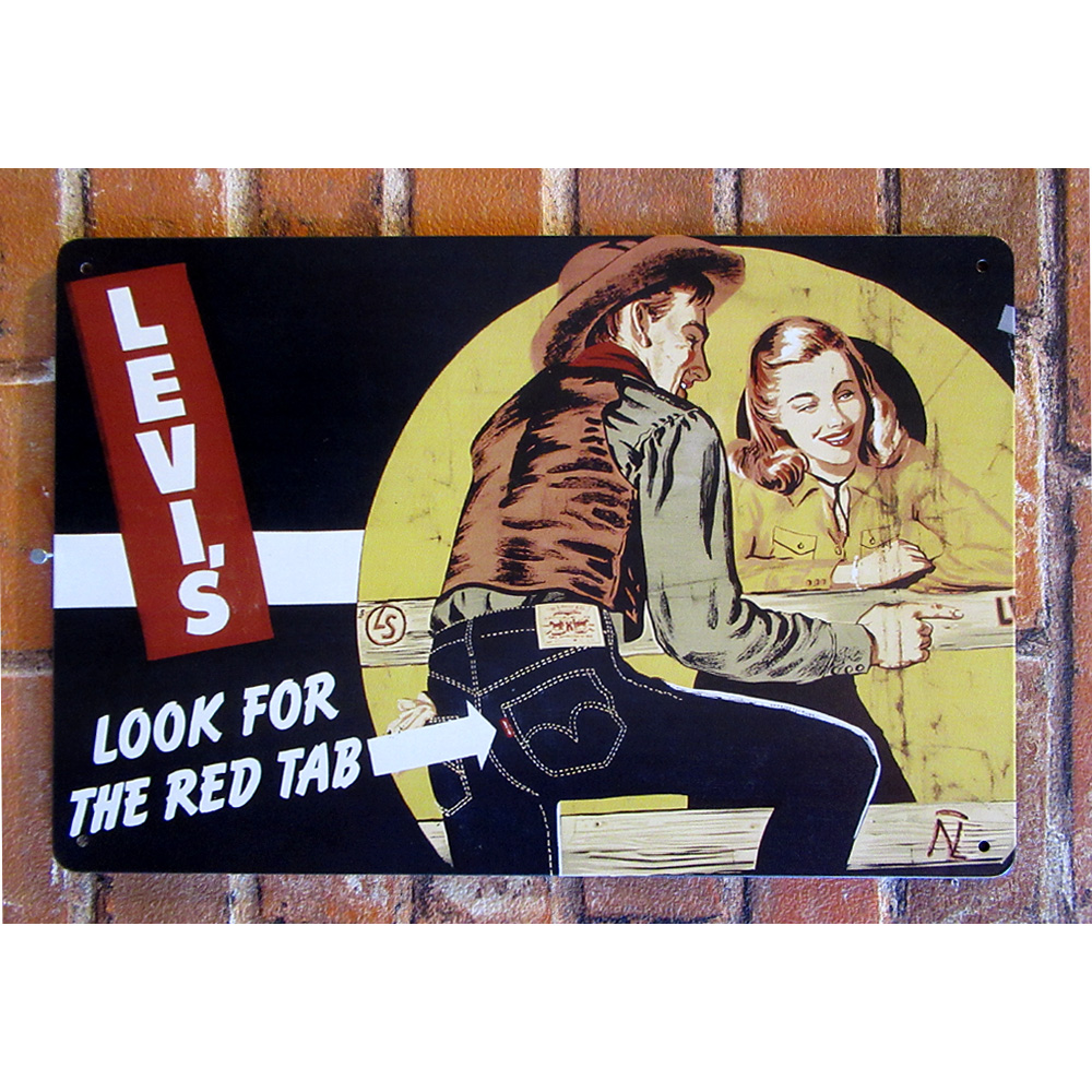 LEVI’S ティンサイン 看板 ブリキ看板 インテリア ディスプレイ レトロ  アメリカン雑貨