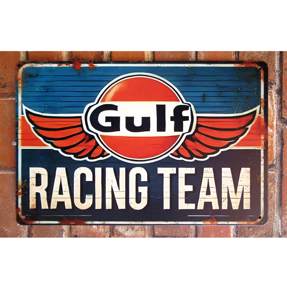 Gulf ティンサイン 看板 ブリキ看板 インテリア ディスプレイ レトロ  アメリカン雑貨