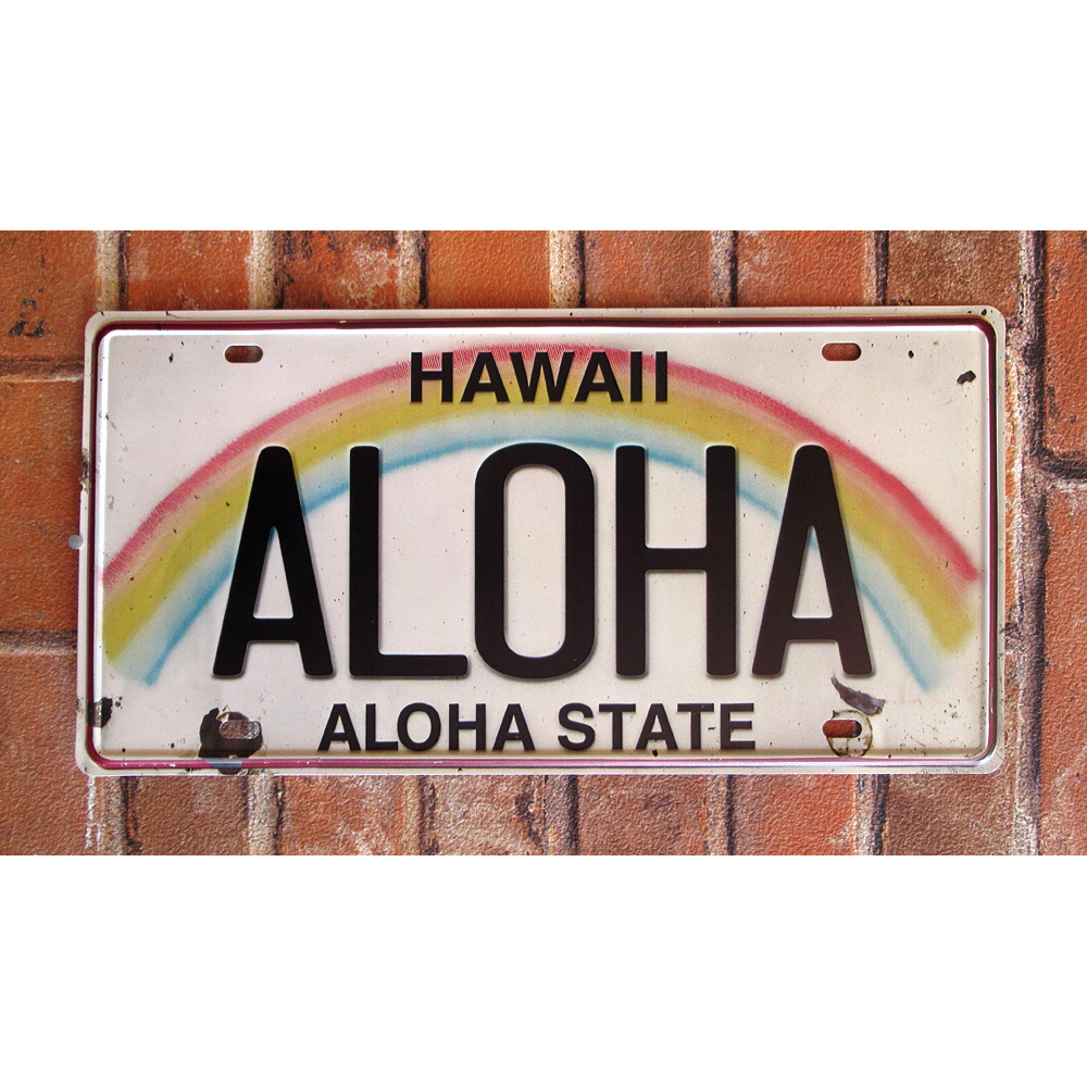 ALOHA ナンバープレート ティンサイン 看板 ブリキ看板 インテリア ディスプレイ レトロ  アメリカン雑貨