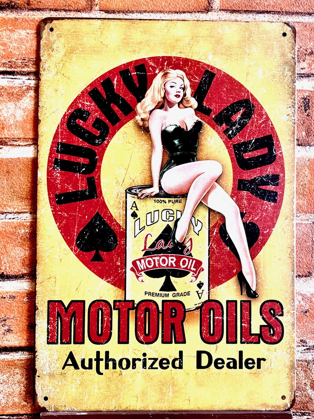 LUCKYティンサイン  看板 ブリキ看板 インテリア ディスプレイ レトロ  アメリカン雑貨