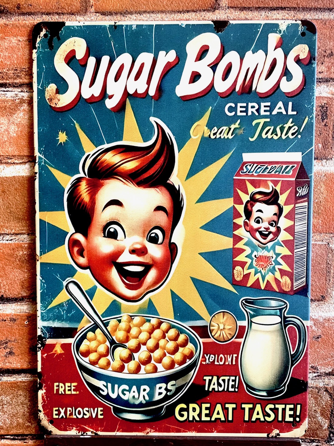 SUGARティンサイン  看板 ブリキ看板 インテリア ディスプレイ レトロ  アメリカン雑貨