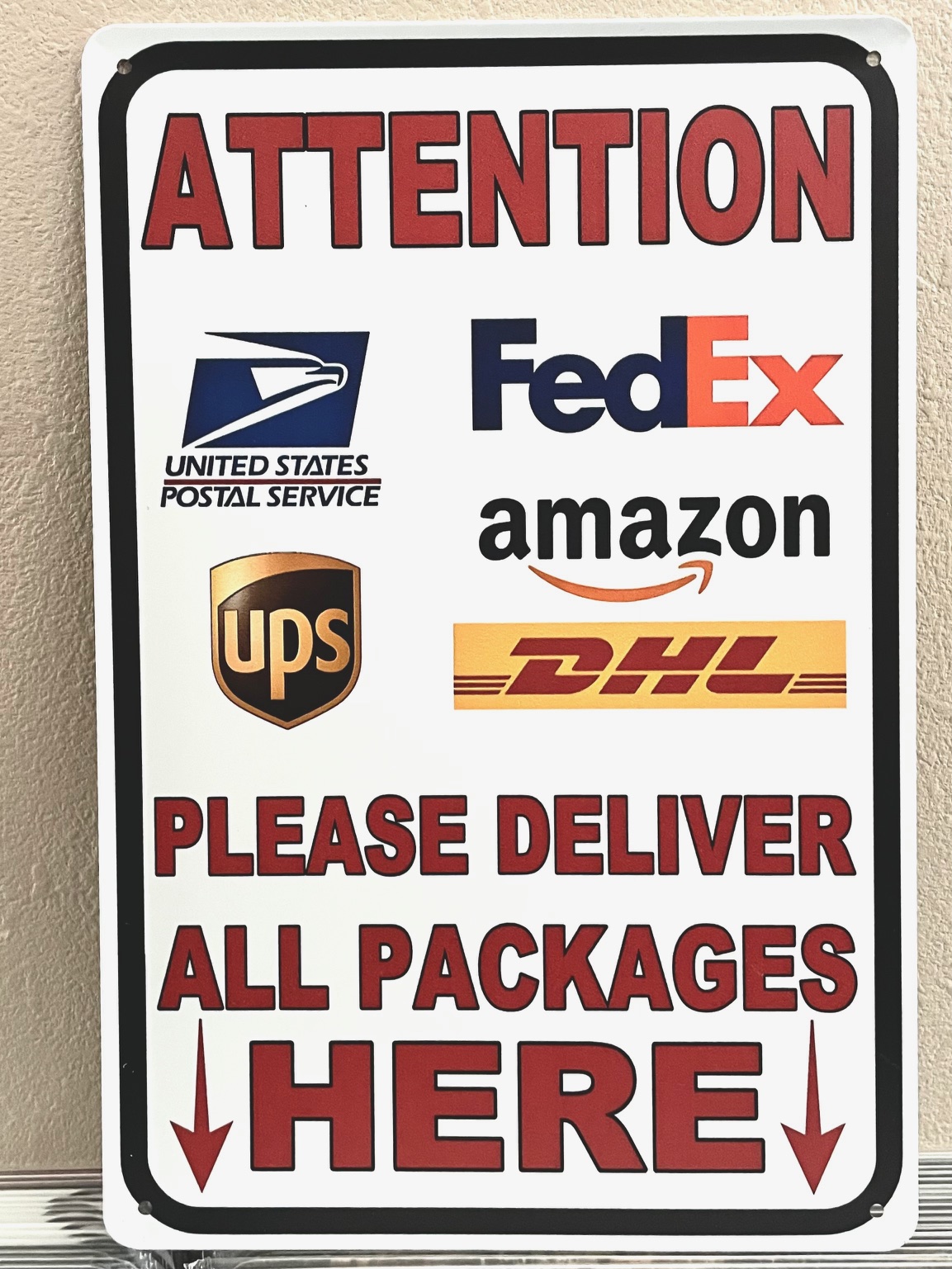 ATTENTIONティンサイン看板 ブリキ看板 インテリア ディスプレイ レトロ  アメリカン雑貨