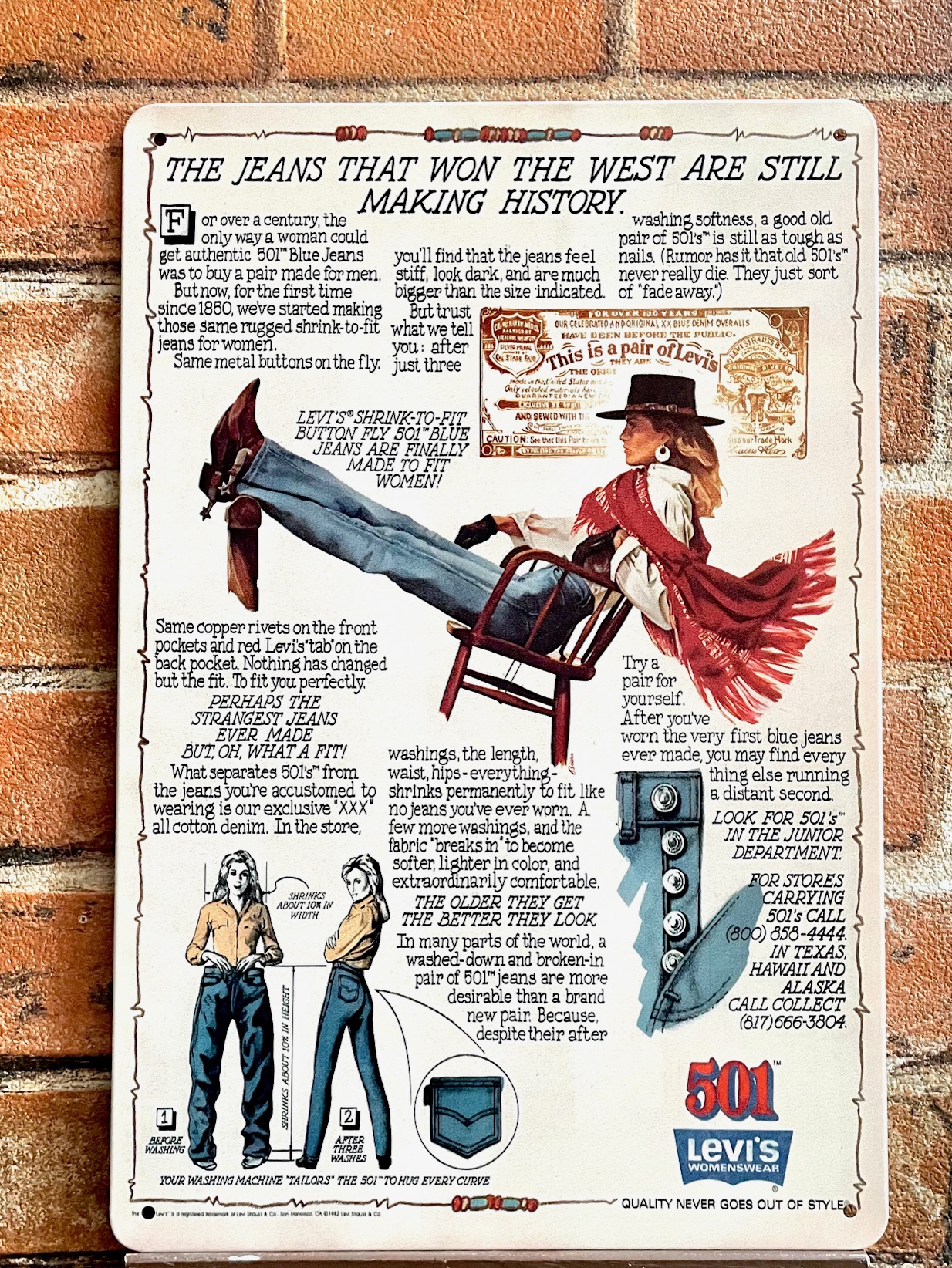 THE JEANSティンサイン  看板 ブリキ看板 インテリア ディスプレイ レトロ  アメリカン雑貨