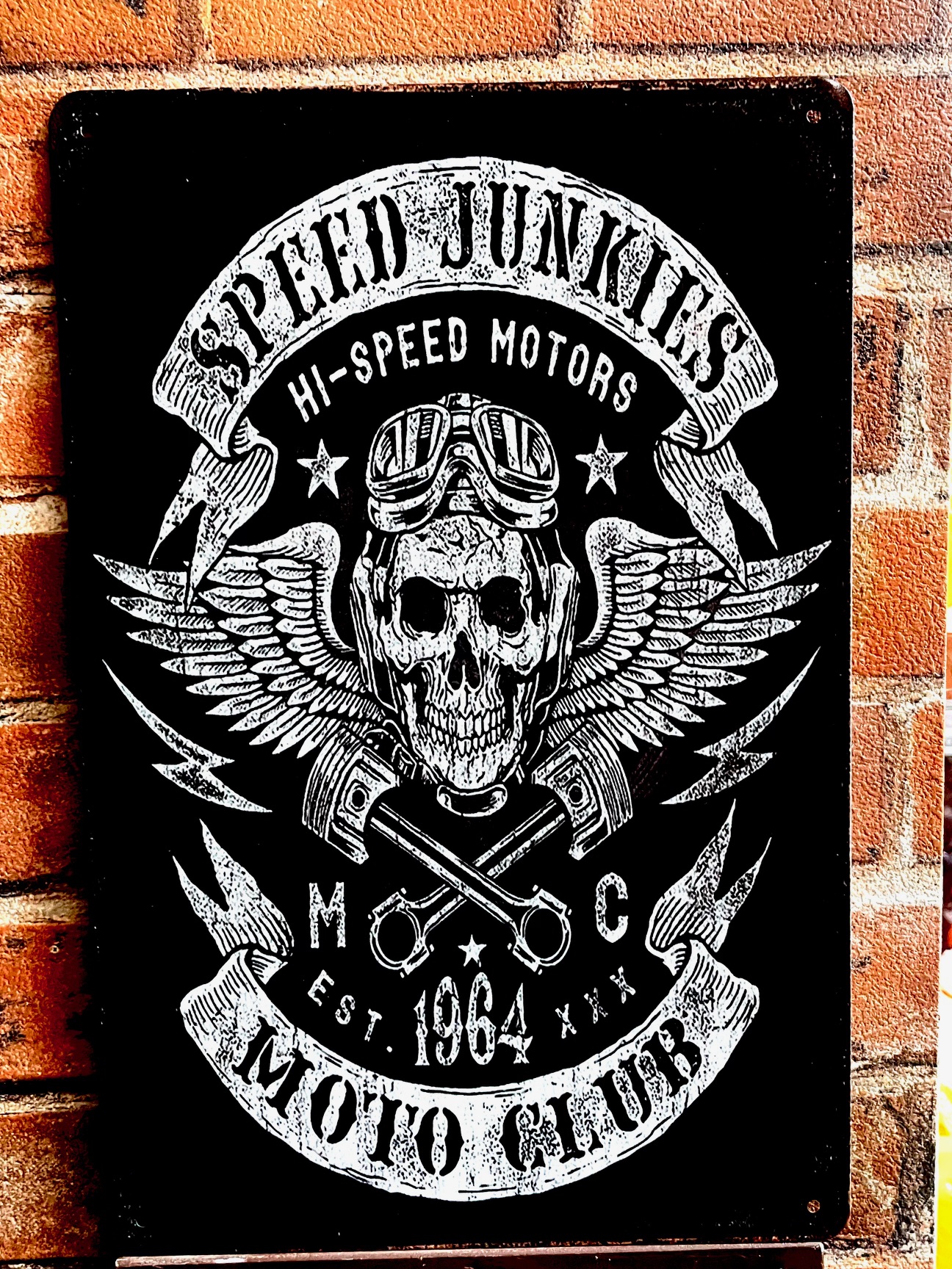 SPEED JUNKIESティンサイン  看板 ブリキ看板 インテリア ディスプレイ レトロ  アメリカン雑貨