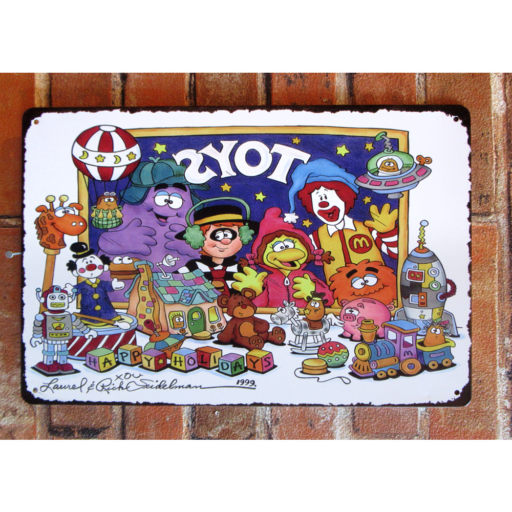 マクドナルド TOYS ヨコ ティンサイン  看板 ブリキ看板 インテリア ディスプレイ レトロ  アメリカン雑貨