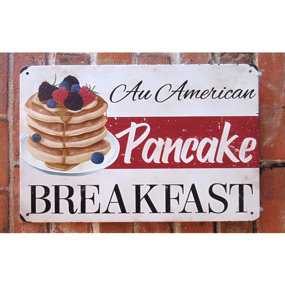 パンケーキ ヨコ ティンサイン 看板 ブリキ看板 インテリア ディスプレイ レトロ  アメリカン雑貨