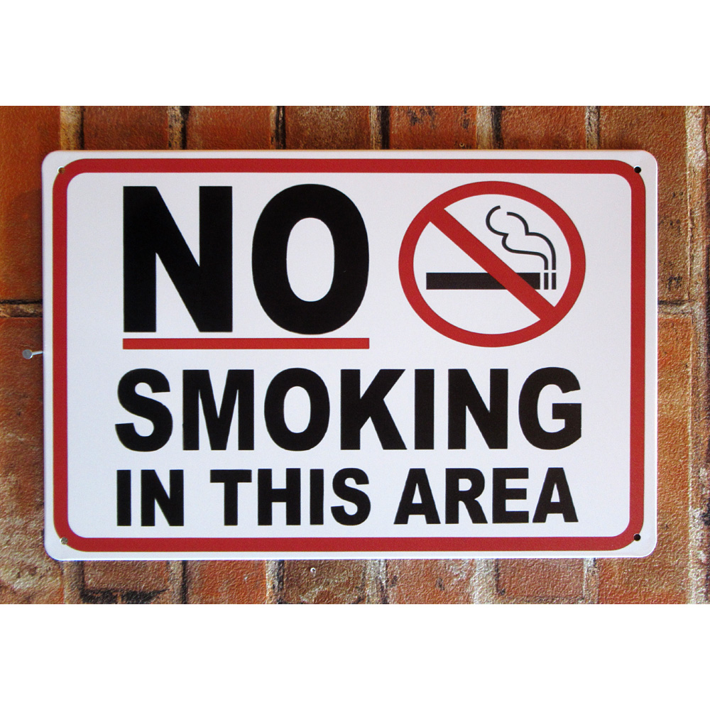 NO SMOKING 禁煙 ヨコ ティンサイン  看板 ブリキ看板 インテリア ディスプレイ レトロ  アメリカン雑貨