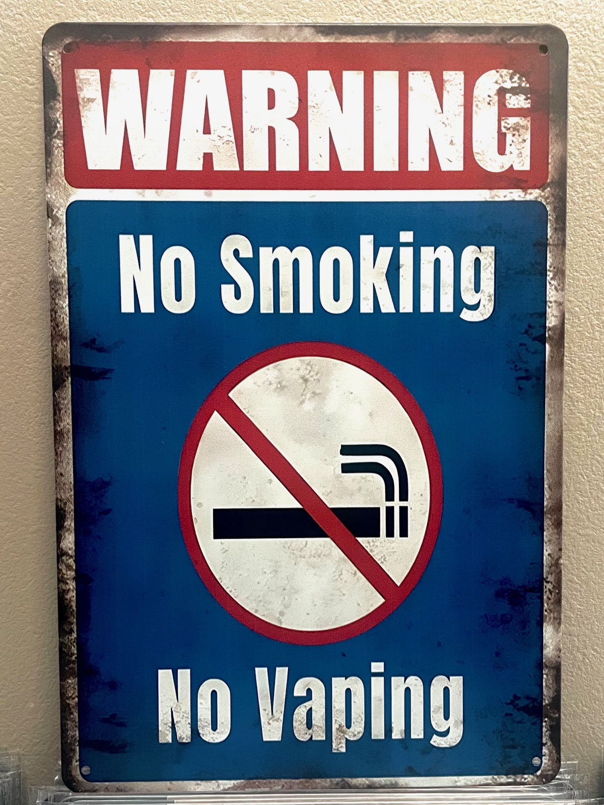 NO SMOKING BLUティンサイン看板 ブリキ看板 インテリア ディスプレイ レトロ  アメリカン雑貨