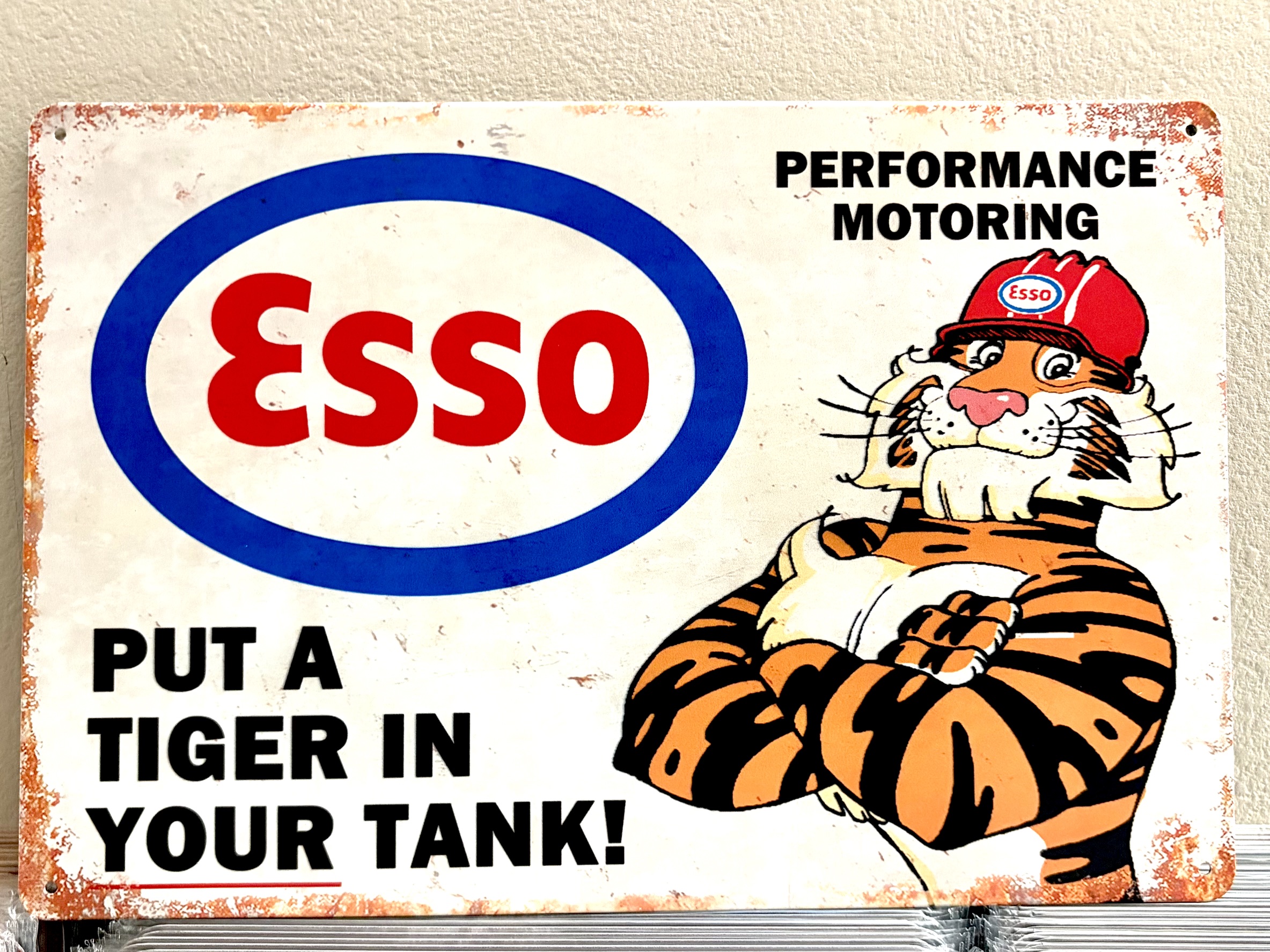 ESSO TIGER 看板 ブリキ看板 インテリア ディスプレイ レトロ  アメリカン雑貨